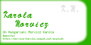 karola morvicz business card